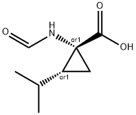 Cyclopropanecarboxylic acid, 1-(formylamino)-2-(1-methylethyl)-, cis- (9CI) Structure