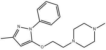 1-Methyl-4-[2-[(3-methyl-1-phenyl-1H-pyrazol-5-yl)oxy]ethyl]piperazine Struktur