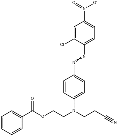 2-[4-[(2-氯-4-硝基苯基)偶氮]-N-(2-氰乙基)苯胺基]苯甲酸乙酯 结构式