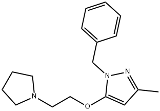 1-Benzyl-3-methyl-5-[2-(1-pyrrolidinyl)ethoxy]-1H-pyrazole Structure