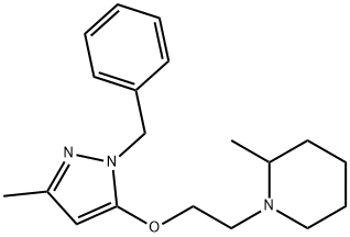 1-[2-[(1-Benzyl-3-methyl-1H-pyrazol-5-yl)oxy]ethyl]-2-methylpiperidine Struktur