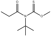 Carbamothioic  acid,  (1,1-dimethylethyl)(1-oxopropyl)-,  O-methyl  ester  (9CI) Structure