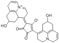 3-(2-Hydroxy-julolidin-4-yl)-5-(1,4-dihydro-2-hydroxy-julolidin-4-ylidene-onium)-1,2-dioxo-cyclopenten-4-olate 结构式