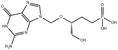 (3-((2-amino-1,6-dihydro-6-oxo-9H-purin-9-yl)methoxy)-4-hydroxybutyl)phosphonic acid Structure