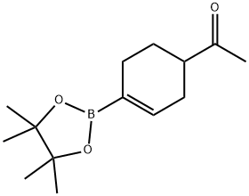 1-(4-(4,4,5,5-テトラメチル-1,3,2-ジオキサボロラン-2-イル)シクロヘキス-3-エニル)エタノン 化学構造式