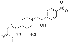 1,2,4-Triazin-6(1H)-one, 2,5-dihydro-3-(1,2,3,6-tetrahydro-1-(2-hydrox y-2-(4-nitrophenyl)ethyl)-4-pyridinyl)-, hydrochloride|