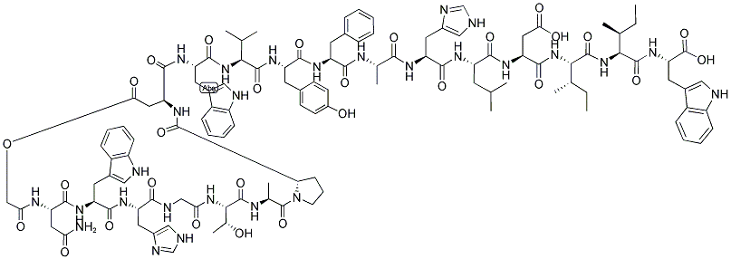 CYCLO(-GLY-ASN-TRP-HIS-GLY-THR-ALA-PRO-ASP)-TRP-VAL-TYR-PHE-ALA-HIS-LEU-ASP-ILE-ILE-TRP-OH, 151308-48-4, 结构式