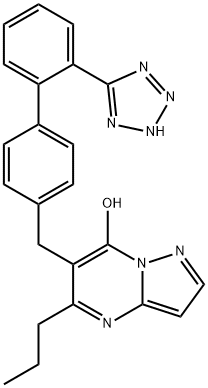 5-Propyl-6-((2'-(1H-tetrazol-5-yl)(1,1'-biphenyl)-4-yl)methyl)pyrazolo(1,5-a)pyrimidin-7-ol dihydrate Structure