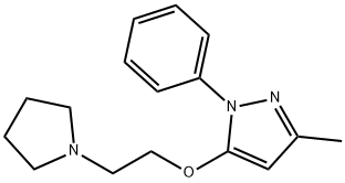 3-Methyl-1-phenyl-5-[2-(1-pyrrolidinyl)ethoxy]-1H-pyrazole,15150-36-4,结构式