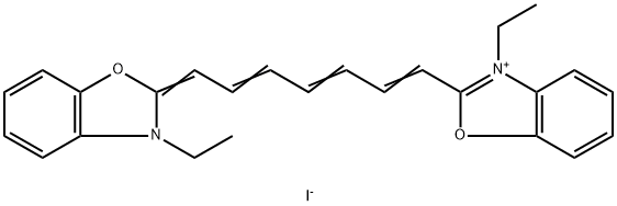 3-エチル-2-[7-(3-エチルベンゾオキサゾール-2(3H)-イリデン)-1,3,5-ヘプタトリエニル]ベンゾオキサゾール-3-イウム·ヨージド 化学構造式