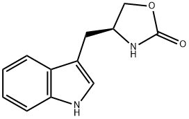 (S)-(+)-4-(1H-インドール-3-イルメチル)-2-オキサゾリノン 化学構造式