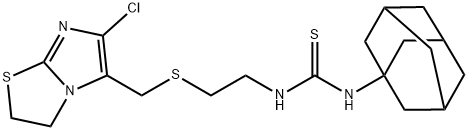 1-(adamant-1-yl)-3-(2-(6-chloro-2,3-dihydroimidazo(2,1-b)thiazol-5-ylmethylsulfonyl)ethyl)thiourea,152218-06-9,结构式