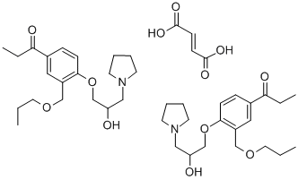1-Propanone, 1-(4-(2-hydroxy-3-(1-pyrrolidinyl)propoxy)-3-(propoxymeth yl)phenyl)-, (E)-2-butenedioate (2:1) (salt),152271-10-8,结构式