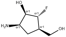 Cyclopentanemethanol, 4-amino-2-fluoro-3-hydroxy-, (1alpha,2beta,3alpha,4alpha)- (9CI) 化学構造式