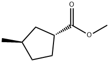 Cyclopentanecarboxylic acid, 3-methyl-, methyl ester, (1R-trans)- (9CI) Struktur