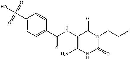 Benzenesulfonic  acid,  4-[[(4-amino-1,2,3,6-tetrahydro-2,6-dioxo-1-propyl-5-pyrimidinyl)amino]carbonyl]-|