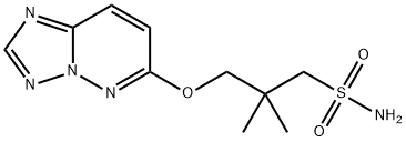 1-Propanesulfonamide, 2,2-dimethyl-3-((1,2,4)triazolo(1,5-b)pyridazin- 6-yloxy)- Structure