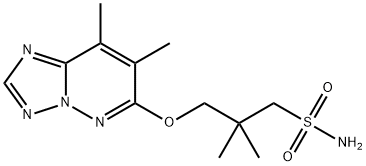 3-[(4,5-dimethyl-1,2,7,9-tetrazabicyclo[4.3.0]nona-2,4,6,8-tetraen-3-y l)oxy]-2,2-dimethyl-propane-1-sulfonamide 结构式