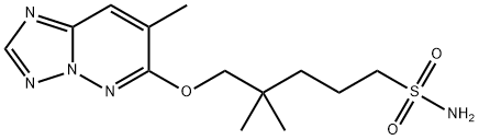 1-Pentanesulfonamide, 4,4-dimethyl-5-((7-methyl(1,2,4)triazolo(1,5-b)p yridazin-6-yl)oxy)- 结构式