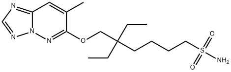 6-(2,2-Diethyl-6-sulfamoyl-1-hexyloxy)-7-methyl(1,2,4)triazolo(1,5-b)p yridazine 化学構造式