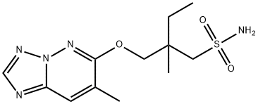 1-Butanesulfonamide, 2-methyl-2-(((7-methyl(1,2,4)triazolo(1,5-b)pyrid azin-6-yl)oxy)methyl)- 结构式