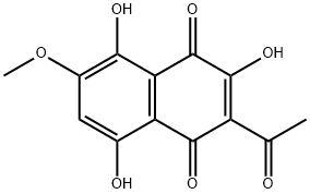 2-Acetyl-3,5,8-trihydroxy-6-methoxy-1,4-naphthalenedione 结构式