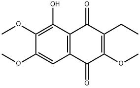 3-エチル-5-ヒドロキシ-2,6,7-トリメトキシ-1,4-ナフタレンジオン 化学構造式