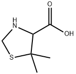 5,5-二甲基噻唑烷-4-羧酸, 15260-83-0, 结构式