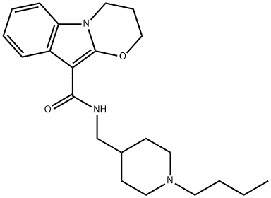 N-(1-ブチルピペリジン-4-イルメチル)-1,2-(トリメチレンオキシ)-1H-インドール-3-カルボアミド 化学構造式
