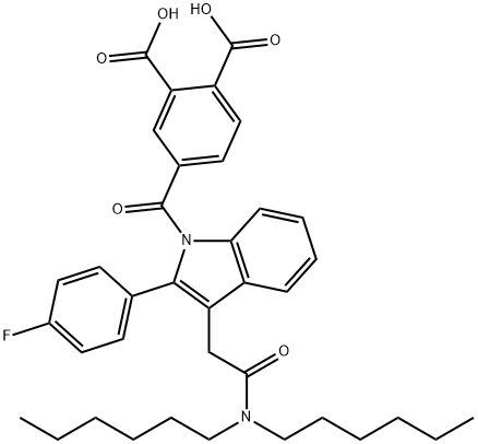 2-hexylindole-3-acetamide-N-benzenetricarboxylic acid Struktur