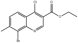 Ethyl 8-bromo-4-chloro-7-methylquinoline-3-carboxylate 化学構造式