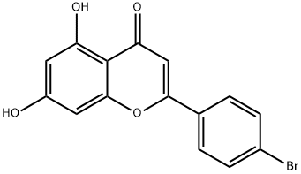 2-(4-BROMOPHENYL)-5,7-DIHYDROXY-4H-CHROMEN-4-ONE 化学構造式