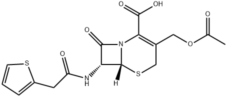 (6R,7R)-3-(Acetoxymethyl)-8-oxo-7-(2-(thiophen-2-yl)acetamido)-5-thia-1-aza-bicyclo[4.2.0]oct-2-ene-2-carboxylic acid Structure