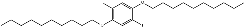 1,4-ジヨード-2,5-ビス(デシルオキシ)ベンゼン 化学構造式