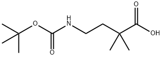 4-BOC-アミノ-2,2-ジメチル酪酸 化学構造式