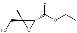 Oxiranecarboxylic acid, 3-(hydroxymethyl)-3-methyl-, ethyl ester, (2R-trans)- Struktur