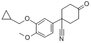 4-CYANO-4-[3-(CYCLOPROPYLMETHOXY)-4-METHOXYPHENYL]CYCLOHEXANONE 化学構造式