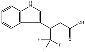 4,4,4-トリフルオロ-3-(3-インドリル)酪酸 化学構造式