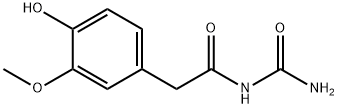 N-(アミノカルボニル)-4-ヒドロキシ-3-メトキシベンゼンアセトアミド 化学構造式