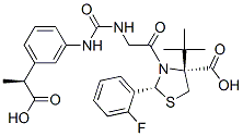 (2R,4R)-3-[2-[[3-[(1S)-1-carboxyethyl]phenyl]carbamoylamino]acetyl]-2-(2-fluorophenyl)-4-tert-butyl-thiazolidine-4-carboxylic acid Structure