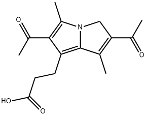 2,6-diacetyl-1,5-dimethyl-7-(2-carboxyethyl)-3H-pyrrolizine Structure