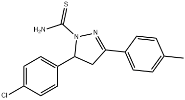 5-(4-CHLOROPHENYL)-3-P-TOLYL-4,5-DIHYDRO-1H-PYRAZOLE-1-CARBOTHIOAMIDE 结构式