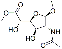 .beta.-D-Glucofuranosiduronic acid, methyl 2-(acetylamino)-2-deoxy-, methyl ester 化学構造式