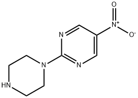 PYRIMIDINE, 5-NITRO-2-(1-PIPERAZINYL)- Structure