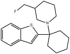 3-fluoromethyl-1-(1-(2-benzothienyl)cyclohexyl)piperidine 结构式
