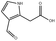 1H-Pyrrole-2-acetic acid, 3-formyl- (9CI) 化学構造式