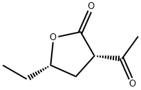 2(3H)-Furanone, 3-acetyl-5-ethyldihydro-, cis- (9CI),153655-37-9,结构式