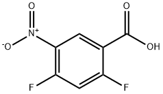 2,4-二氟-5-硝基苯甲酸, 153775-33-8, 结构式
