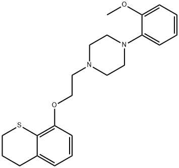 1-(2-((3,4-Dihydro-2H-1-benzothiopyran-8-yl)oxy)ethyl)-4-(2-methoxyphe nyl)piperazine 结构式