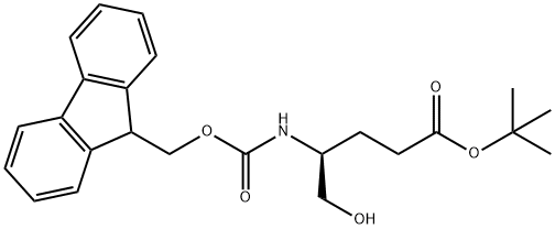 tert-ブチル (4S)-4-({[(9H-フルオレン-9-イル)メトキシ]カルボニル}アミノ)-5-ヒドロキシペンタノアート 化学構造式